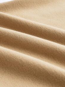 SHEIN BASICS Pantalones De Chándal De Poliéster Y Con Bolsillos Slant Sólidos Y Cómodos Para Mujer - Camel - Ver 7