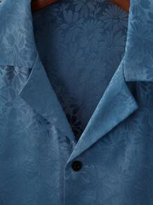 Manfinity Homme Men Floral Print Button Up Shirt - Blue - View 5