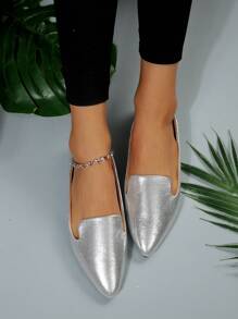 女性平底鞋 - 銀色 - 查看 3