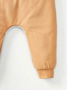 Cozy Pixies Baby Boy Embroidery Cartoon Pattern Pants - Apricot - View 3