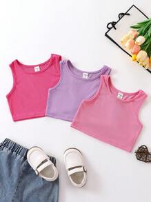 Chica Joven 3 piezas Top tank tejido de canalé - Multicolor - Ver 1