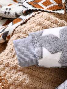 Baby Boy Star Pattern Hooded Teddy Jumpsuit - Multicolor - View 6