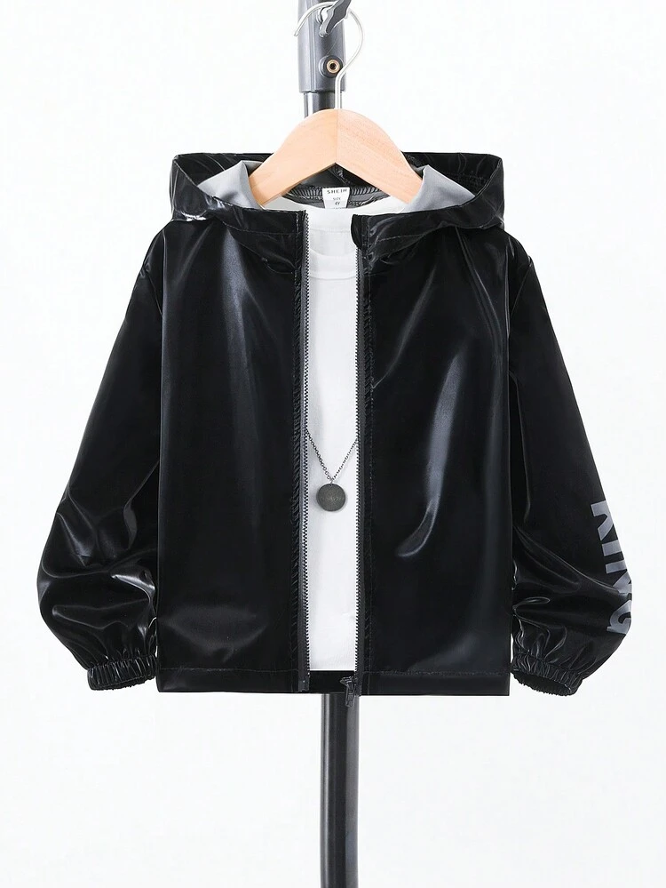 Young Boy Zip Up Hooded Jacket Without Tee