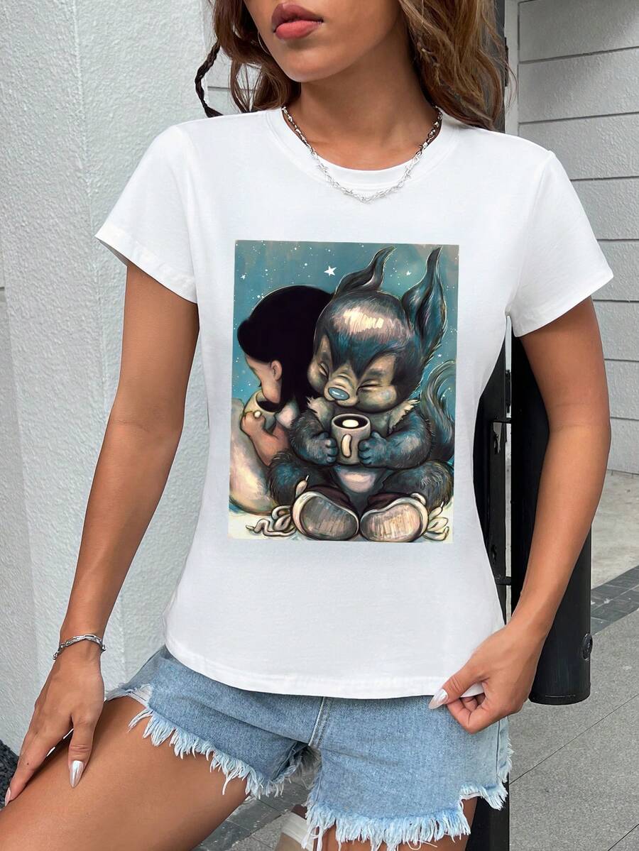 Selvagemqt Cartoon Graphic Tee - White - View 1
