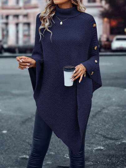 SHEIN LUNE Plus Size Round Neck Lantern Sleeve Loose Pullover Sweaterbusiness Casual Woman,Holiday Outfits,Country Tops, For Winter
