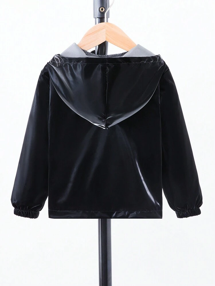 Young Boy Zip Up Hooded Jacket Without Tee