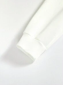 SHEIN Unity Thermal Lined Colorful Letter Flocked Sweatshirt - White - View 6