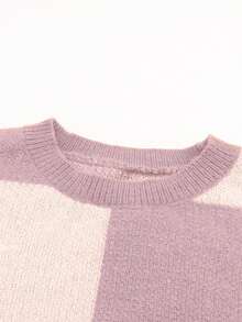 CILKOO 休閒花卉印花女士毛衣 - 淡紫色 - 查看 5