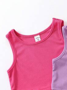 Chica Joven 3 piezas Top tank tejido de canalé - Multicolor - Ver 6