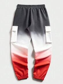 Manfinity RebelGame 男士漸層翻蓋口袋腰部抽繩工裝褲 - 彩色 - 查看 2