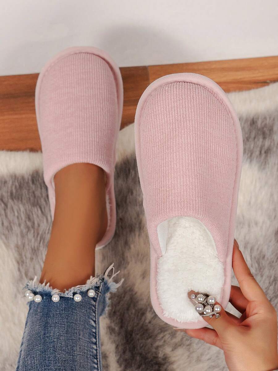 女性靜音拖鞋適用於室內家庭使用,防滑軟底,四 - 粉色 - 查看 1