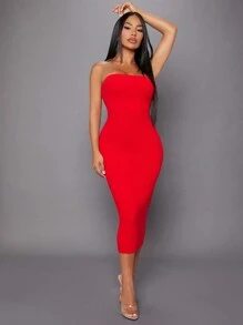 SHEIN SXY Đầm bodycon ống rắn Trang phục gợi cảm Trang phục gợi cảm Trang phục sinh nhật câu lạc bộ Ngày lễ tình nhân Tiệc độc thân Quần áo mùa xuân cho phụ nữ Buổi hòa nhạc Váy dài mùa hè Váy dạ hội Váy gợi cảm Váy ngày lễ tình nhân - Đỏ - Xem 6