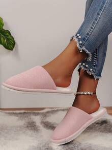 女性靜音拖鞋適用於室內家庭使用,防滑軟底,四 - 粉色 - 查看 2