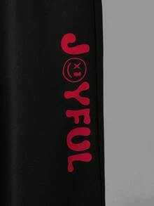 Tween Boy Slogan Graphic Hoodie & Sweatpants - Red - View 3