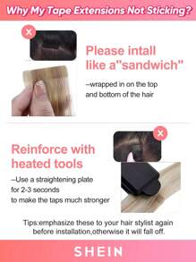 20pcs Straight Tape In 100% Remy Human Hair Extension For Salon Silky Seamless Invisible Natural Black Color For Thin Hair Woman Natural Look Top Quality Tape In Hair Tape Ins Hair Extensions - SNatural - View 12