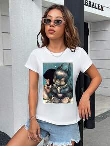 Selvagemqt Cartoon Graphic Tee - White - View 3