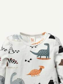 Cozy Pixies Baby Boy 2pcs Dinosaur Print Pocket Patched Tee - Multicolor - View 8