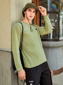 In My Nature Men Patched Detail Outdoor Tee - Mint Green - View 4