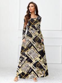 DEARCASE Scarf Print Maxi Dress - Multicolor - View 4