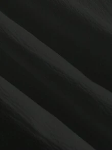 SHEIN MOD Solid Fold Pleated Cami Dress - Black - View 3