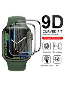 9d Anti-blue Light Smart Watch Screen Protector Compatible With Apple Watch, Easy To Apply With Scraper - Black - View 1