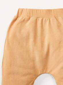 Cozy Pixies Baby Boy Embroidery Cartoon Pattern Pants - Apricot - View 4