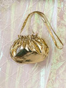 女嬰卡通人物圖案T恤和裙子&包 - 黑色 - 查看 4