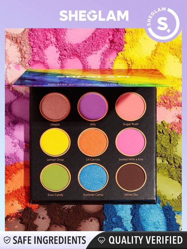 SHEGLAM Rainbow Revolution Palette 9Clolor Metallic Shimmer Eyeshadow