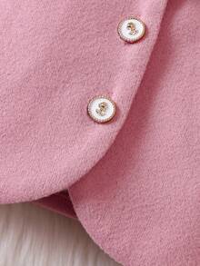 女嬰泡泡袖夾克&前蝴蝶結半身裙&帽 - 粉色 - 查看 5