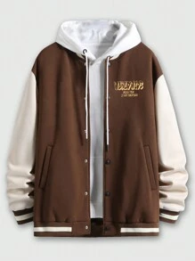 ROMWE MEN Street Life Các bạn Đồ họa Chữ cái Hai âm Áo khoác Đại học Không có áo Hoodie - Nhiều màu - Xem 2