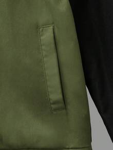 SHEIN Cậu bé Tween Đồ họa Chữ cái Khối màu Lót nhiệt áo có mũ Áo khoác - Nhiều màu - Xem 4