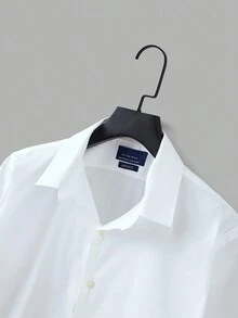 RueChic 男士素色前排扣襯衫 - 白色 - 查看 3