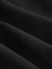 SHEIN MOD Suéter corto con abertura delantera unicolor - Negro - Ver 4