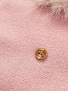 Cozy Pixies 女嬰雙排釦外套附帽子 - 粉色 - 查看 6