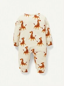 Cozy Pixies Newborn Baby Boy 2pcs Cartoon Graphic Zip Through Jumpsuit