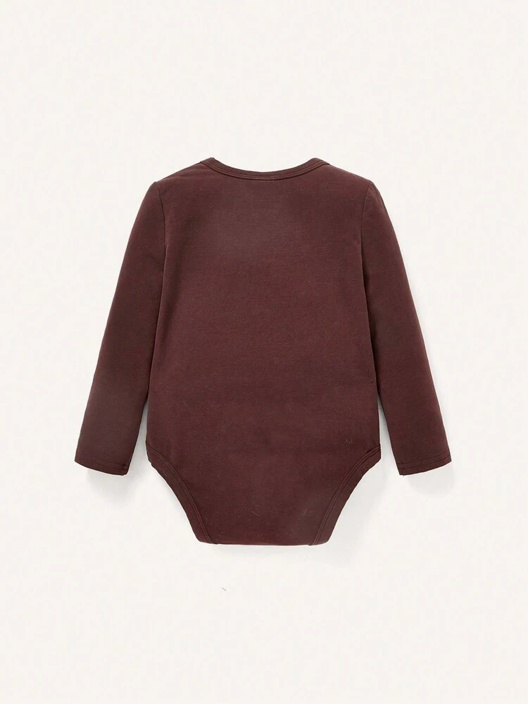 Baby Girl 2pcs Letter Graphic Bodysuit & 2pcs Solid Pants Matching Set