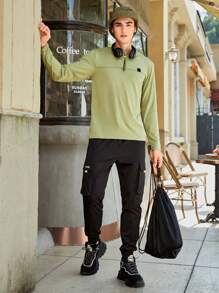 In My Nature Men Patched Detail Outdoor Tee - Mint Green - View 7