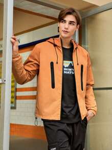 In My Nature Men 1pc Zip Up Hooded Outdoor Jacket