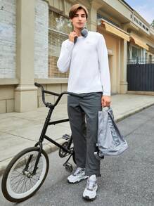 Manfinity Sport Corelite Men Letter Graphic Outdoor Tee - White - View 4