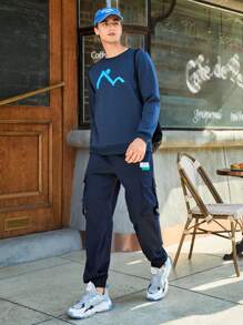 In My Nature 男士圖案印花戶外運動衫 - 藍色 - 查看 4