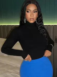 Slaydiva Halvpolokrage Tröjor - Svart - Visa 4