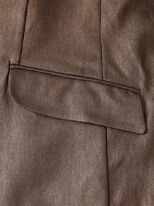 Manfinity VCAY Men Solid Single Breasted Blazer & Suit Pants - Mocha Brown - View 10