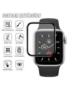 9d Anti-blue Light Smart Watch Screen Protector Compatible With Apple Watch, Easy To Apply With Scraper - Black - View 3