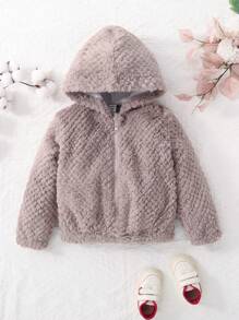 Ung pojke Dragkedja Huva Fluffig Fjäderbeklädnad - Multifärgad - Visa 1