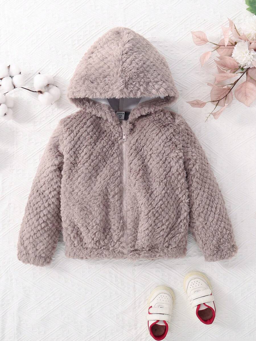 Ung pojke Dragkedja Huva Fluffig Fjäderbeklädnad - Multifärgad - Visa 1