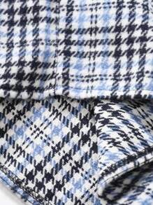 Manfinity Homme Men Houndstooth Print Button Front Overcoat - Blue - View 5