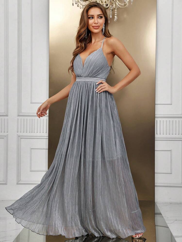 Plisse Formal Dress