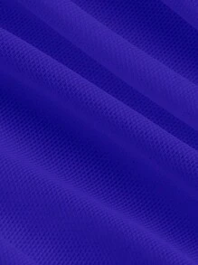 SHEIN MOD Solid Ruched Wide Strap Top - Royal Blue - View 3