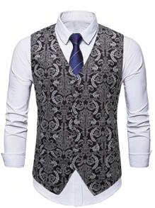 Manfinity AFTRDRK Men Plus 1pc Allover Print Waistcoat - Multicolor - View 7