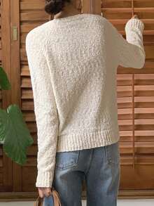 DAZY Jersey unicolor de manga raglán - Beis - Ver 2